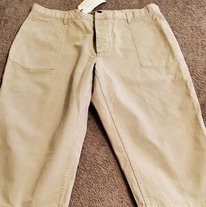 Ralph Lauren Jeans Womens Size 42 Biege Capri Vintage Button Fly Ladies